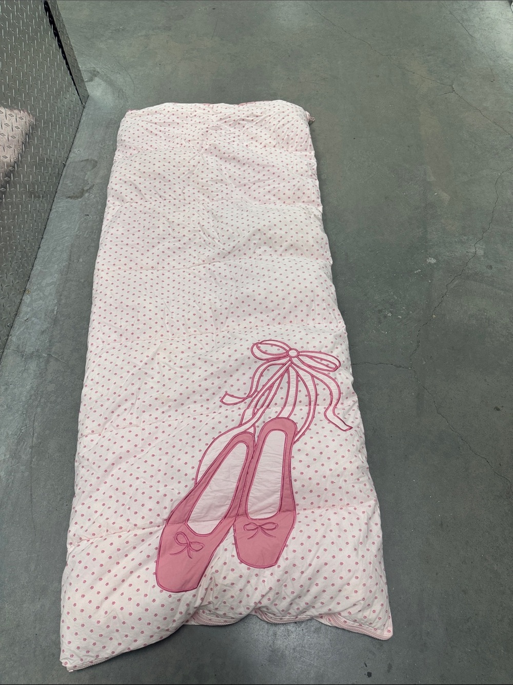 Lands End Down Pink Ballet Slippers Quilted Sleeping Bag